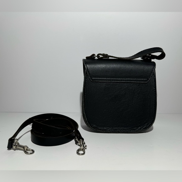 Vintage Harley-Davidson Leather Embroidered Mini Crossbody 2-Way Saddle Handbag - Picture 3 of 12